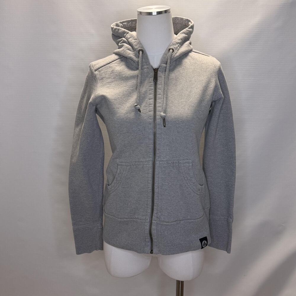 American Giant Hoodie Womens Small Gray Full Zip Fleece Sweatshirt Made USA